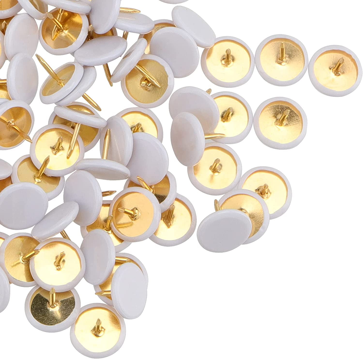 400 PCS 3/8 Inch White Pins Wall Tacks Plastic Round Head Thumbtack, Wall Tack Metal Thumbtacks