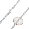 thumbnail image 2 of 3.8mm High-Polished Silver Plated Stainless Steel Twisted Rope Chain Necklace, 30 inches, 2 of 6