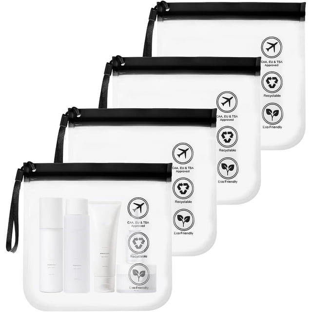 10 Neceseres Transparentes 20*20CM, Estuche para Transporte de Líquidos de Avión, Estuche de Viaje Transparente, Neceser de Viaje para Mujeres y Hombres con Asa