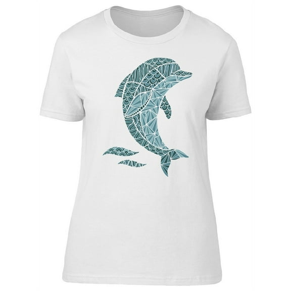Stylized Dolphin In The Sea T-Shirt Women -Image by Shutterstock, Female Small