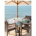 thumbnail image 3 of Outdoor Tablecloths with Umbrella Hole & Zipper, Summer Coastal 54x54 Inch Square Tablecloths, Nautical Sea Coral Shell Starfish Wood Gray Waterproof Table Cloth, Patio/Pool/Picnic Table Covers, 3 of 8