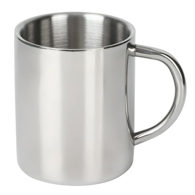 Tasse à Café avec Poignée, Acier Inoxydable Résistant aux Chocs Double Paroi Tasse de Voyage pour Voyage Maison Pique-Nique Camping Fête Enfants et Adultes