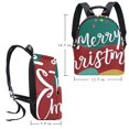 Christmas Leather Canvas Backpack with Printed Design Large Capacity