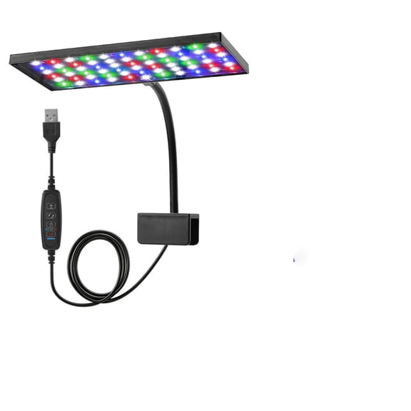 HIBIBUD Led Aquarium Light 24/7 Mode Clip Fish Tank Light Memory Function Diy Mode Full Spectrum Aquarium Plant Light Adjustable Timer Brightness Ip68 Waterproof 16-24 Inch Fish Tank 18W