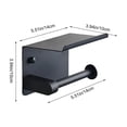 thumbnail image 3 of Stainless Steel Wall Mounted Toilet Paper Holder with Storage Shelf - Rust-Resistant Bathroom Organizer for Residential and Commercial Restrooms Black, 3 of 6