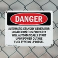 thumbnail image 5 of (2 Pack) Automatic Standby Generator Located On This OSHA Danger Sign 14 Inch X 10 Inch Indoor / Outdoor Rust-Free Aluminum Metal Signs for Workplace, Workshop, and Construction Site,, 5 of 8