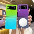 thumbnail image 4 of Gradient Magnetic for Samsung Galaxy Z Flip 3 5G Phone Case, Compatible with MagSafe, Upgraded Camera Lens Film Protection Shockproof Matte Cases for Galaxy Z Flip 3 6.7" (Green Blue), 4 of 12