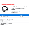 thumbnail image 2 of Spark Plug Wire Set - Compatible with 1970 - 1971 Mazda 1200 1.2L 4-Cylinder, 2 of 2
