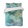 thumbnail image 2 of Quilts Full Size, Turquoise Vintage Butterfly Soft Comforter Bedding Set for Bed, Watercolor Retro Art Lightweight Quilted Bedspread with Pillow Cover(2 Pieces) for All Season, 78x90 Inch, 2 of 6