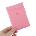 thumbnail image 3 of Unique Bargains 1 Pc Passport Holder Letter Airplane Pattern Passport Sleeve Pink, 3 of 5