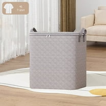 Taicans Storage Basket Large Blanket Storage Heavy Duty Mobile Bag with Zipper and Reinforced Handling Container Closet Organizer and Storage Mobile Bag for Bedding A