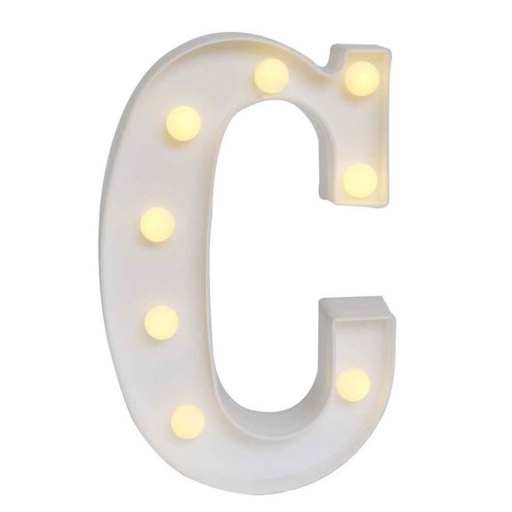 Matsuzay 3D Número 26 Letra del alfabeto LED Luz de noche Lámpara de noche para colgar en la pared interior Dormitorio Decoración de fiesta Iluminación y accesorios letra C