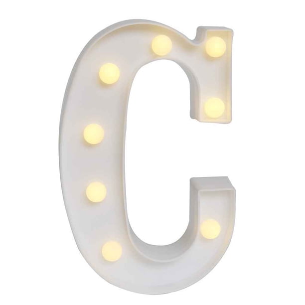 Matsuzay 3D Número 26 Letra del alfabeto LED Luz de noche Lámpara de noche para colgar en la pared interior Dormitorio Decoración de fiesta Iluminación y accesorios letra C