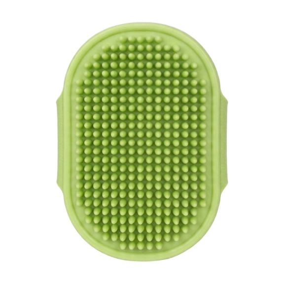Soft Bristle Brush Silicone Rubber Pet Grooming Brush Dog Bath Brush Scrubber Comforting Green 1 Pack