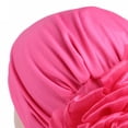 thumbnail image 7 of Women Exaggerated Flower Decor Turban Hat Solid Color Elastic Bonnet Beanie Hat Soft Breathable Pullover Hat Streetwear, 7 of 7