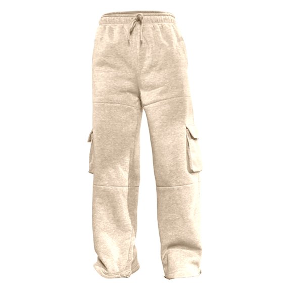 Prolriy Cargo Sweatpants for Women Thin High Waisted Loose Sweatpants Comfortable High Waisted Jogging Pants with Pockets Casual Sweatpants Baggy Lounge Joggers Pants Womens Pants Beige L