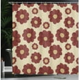 thumbnail image 3 of Ambesonne Floral Shower Curtain, Retro Abstract Daisy Pattern, 69"Wx84"L, Pale Camel, 3 of 4