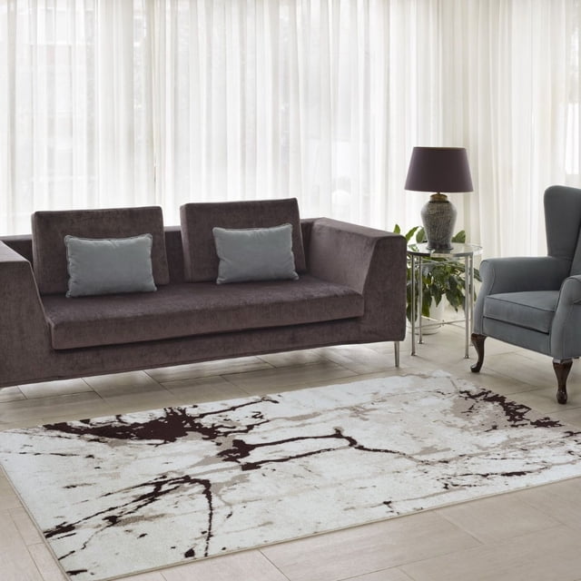 Ladole Rugs Soft Durable Art Style Abstract Modern Europe Polypropylene Area Rug Carpet in Caramel-Beige, 3x5(2'7" x 4'11", 80cm x 150cm)