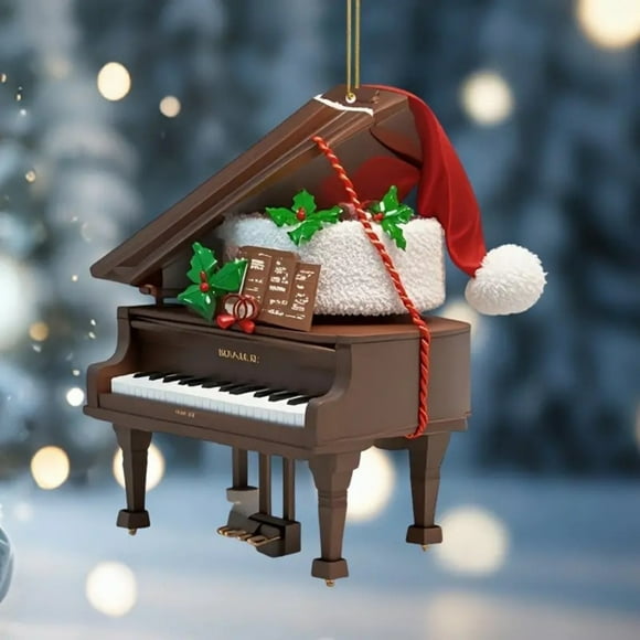 Adorno de piano personalizado para árbol de Navidad, nuevo adorno de teclado de instrumento musical, regalo sorpresa de Navidad para amantes del piano y la música, pianistas, profesores de música e in