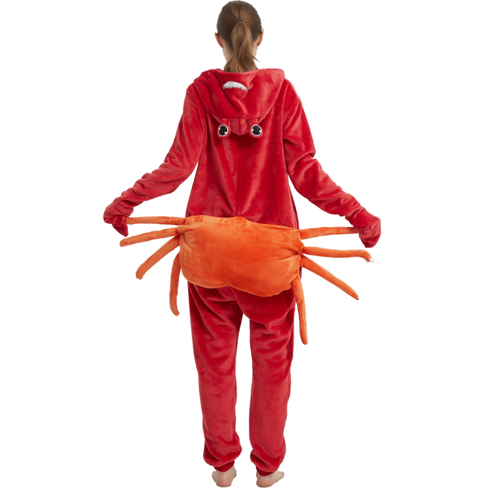 SWEETXIN Adult's Crab One-Piece Holiday Family Pajamas Halloween Costume Suit for Women and Men Jumpsuit SizeS