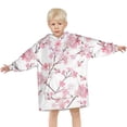 thumbnail image 3 of Pioneer Flower Floral Print Pattern Blanket Hoodies for Kids 6-13YR Oversize Wearable Blanket Hoodies for Boys Girls Teens, 3 of 7