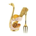 thumbnail image 1 of Juego de soporte de base de cisne decorativo de metal Juego de tenedores de postre Juego de vajilla Tenedores de aperitivo Cucharillas para Hotel Boda Tenedor Aureate Blanco Macarena Vajilla de postre, 1 of 8