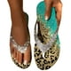 thumbnail image 3 of WILLBEST Sandalias De Verano Para Mujer Con Estampado De Leopardo Y Diamantes De Imitación, Informales, Con Punta Abierta, Planas, Suaves Y Transpirables, 3 of 6