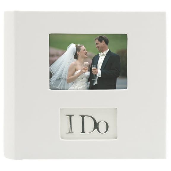 Malden Int Designs 1 Up 4x6 Photo Album With Memo Area I Do Faux Leather Cover Book Bound White