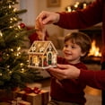 thumbnail image 6 of Christmas House Shaped DIY Diamond Art Hanging Ornament, VVQ Handmade Xmas Candy House Kit with Wooden Base Rhinestones for Decor, 6 of 7
