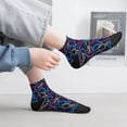 thumbnail image 2 of Fuzoiu Multicolor Bowling Print Adult Socks, Crew Moisture-wicking Socks, Unisex Cushion Crew Socks,Casual Sports Ankle Socks, 2 of 7