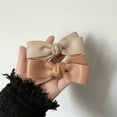 thumbnail image 3 of Women Bow Hairpin Solid Color Faux Leather Anti-slip Lightweight Double Layers Hair Decoration Fix Hair Bangs Hairpin Hair Accessories, 3 of 7