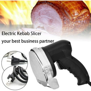 ZhdnBhnos Electric Kebab Slicer Professional Hand Held Shawarma Cutter  Cutlery Doner Meat Cutter Machine Round Gyro Blade Stainless Steel 80W 