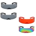 thumbnail image 1 of 4 piezas de gafas de terre de espejo envolvente gafas Prop Multicolor gris, 1 of 9