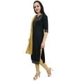 thumbnail image 3 of Atasi Casual Black Gotta Patti Work Rayon Straight Kurti Indian Women Clothing - 20, 3 of 6