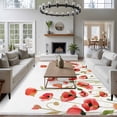 thumbnail image 3 of Red Poppy Area Rugs 6'x9', Washable Small Throw Rugs for Kitchen Dining room, Spring Summer Flowers Botanical Watercolor Indoor Outdoor Rug Non-Slip Low Pile Carpet Runner Reversible Floor Mats, 3 of 8