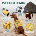 thumbnail image 3 of Kuoser Dog Life Jacket with Reflective Stripes, Adjustable Dog Life Vest, Yellow, XL, 3 of 8