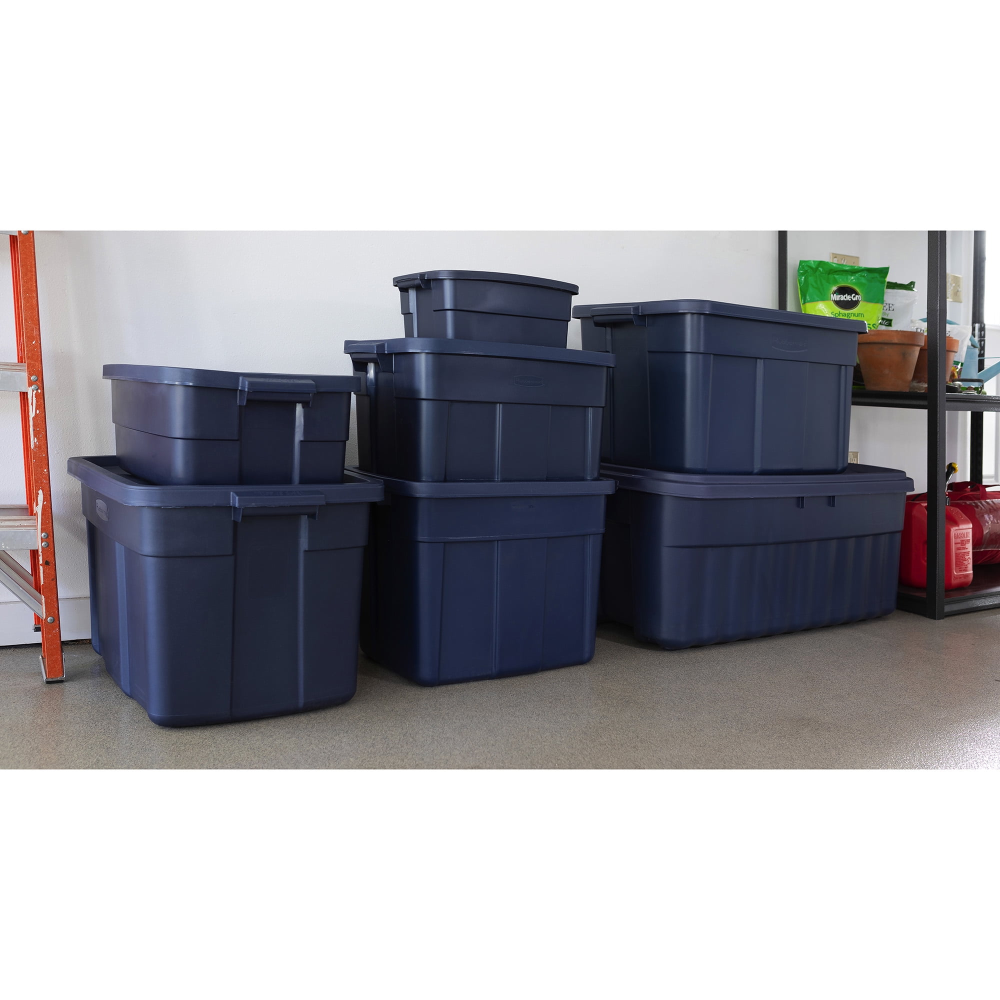 Rubbermaid Roughneck 3 Gal. Rugged Storage Tote Container, Blue (6-Pack)  RMRT030016-6pack - The Home Depot