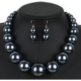 thumbnail image 2 of GHSDFBB Large Style Big Imitate Pearl Strand Choker Necklace With Earrings Set, 2 of 7
