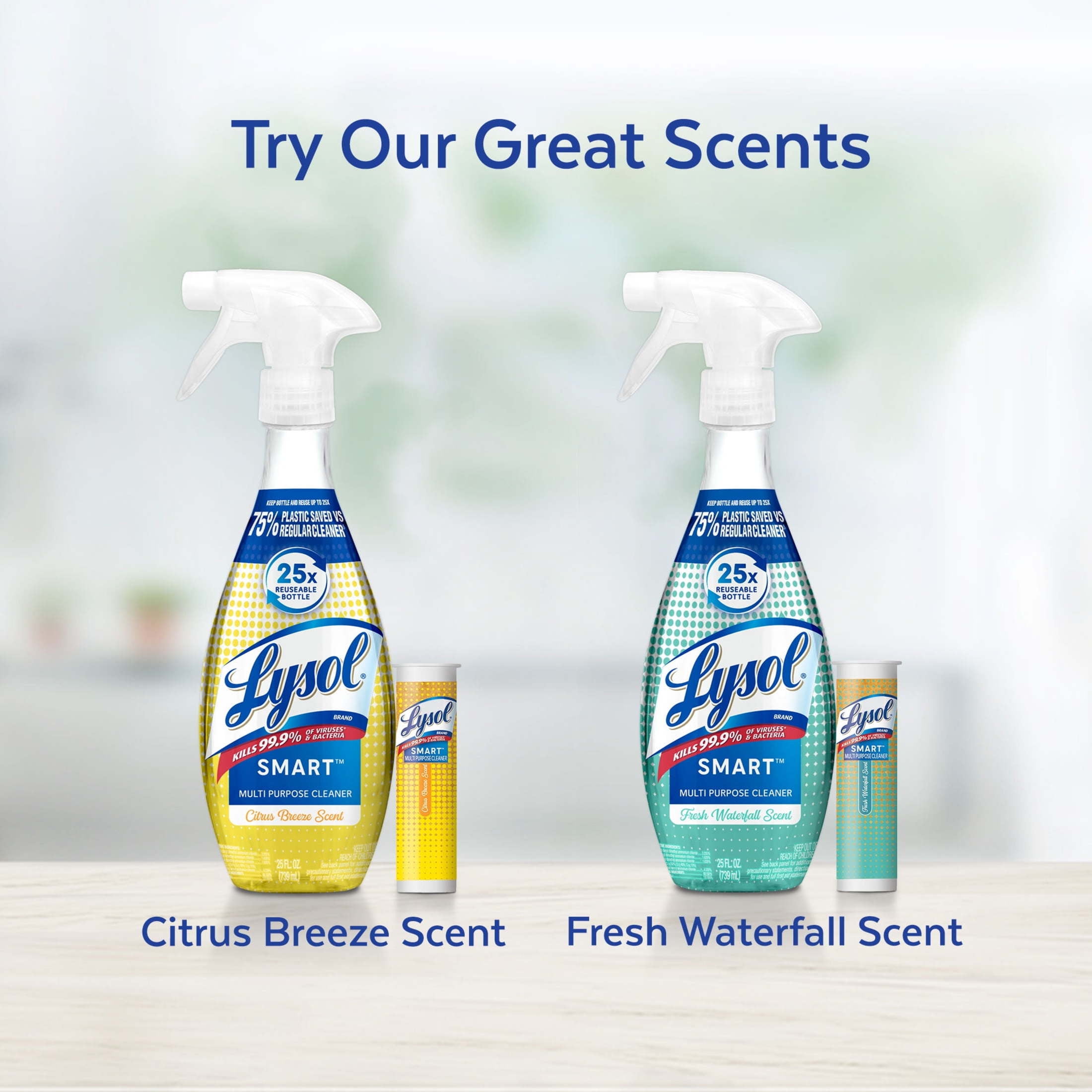 Lysol All-Purpose Cleaners, Fresh Waterfall Scent, 25 Fluid Ounce, 2 Count