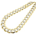 thumbnail image 2 of Real 10K Yellow Gold Solid Diamond Cut Cuban Link Chain 13mm Necklace 34", 2 of 5