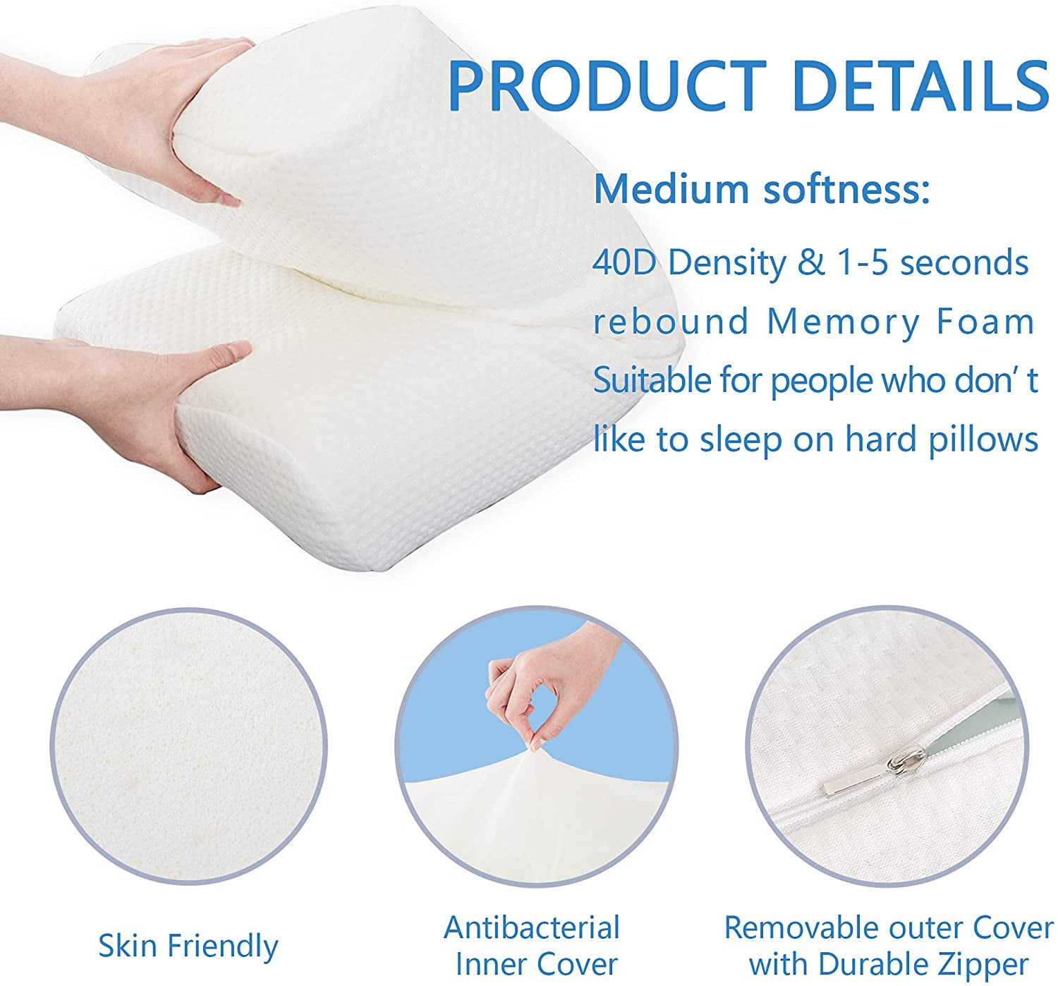YANXUAN Contour Memory Foam Pillow for Neck Pain Sleepers Cervical Pillow Erg... 