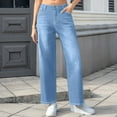 thumbnail image 2 of Stretchy Jeans Women High Waist Office Work Denim Pants Casual Straight Leg Classic Jeans with Pockets, 2 of 7
