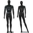 thumbnail image 2 of Kinbor Full Body Mannequin Set- 73 Inches Male Mannequin Full Body + 70 inches Female Body Model Stand Realistic Display Metal Base for Retail Clothing Shops, Clothing Design(Black), 2 of 8