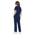 thumbnail image 2 of Women's Scrub Sets, Modern V Neck Scrub Top & Jogger Pant with 8 Pockets Professionals Soft Stretch Medical Nursing Uniforms Set (Navy), 2 of 7