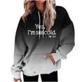 thumbnail image 3 of HomeGardon Womens Hoodie Graphic Hoodies for Women Women'S Letter-Printed Round-Neck Long-Sleeved Pullover Hooded Casual,S-XXL, 3 of 4