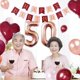thumbnail image 4 of Birthday Decorations for Women, Burgundy Rose Gold Party Decorations with Heart Foil Balloons Happy Birthday Balloons Banner Cake Topper Wedding Anniv, 4 of 4
