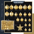 thumbnail image 2 of 101 Piezas Bolas de Navidad Doradas – Bolas de Navidad de Plástico Irrompible – Decoración del Árbol de Navidad – Crea un Ambiente Navideño – Para Decoraciones Navideñas de Interior o Exterior, 2 of 5