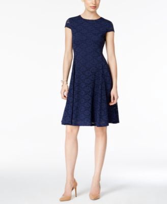 alfani lace fit & flare dress