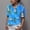 Light blue, variant on Ladies Shirts Summer Top for Women Shirts 2 Women's Funky Shirt Blouse Frontpocket Flower Print Elegant Button Casual Top Orange S