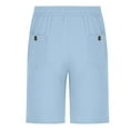 thumbnail image 3 of DPTALR George Men's Cotton Linen Shorts,Casual Inseam with Drawstring,Stretch Summer Beach Wear,Sky Blue,Big and Tall Men M, 3 of 8